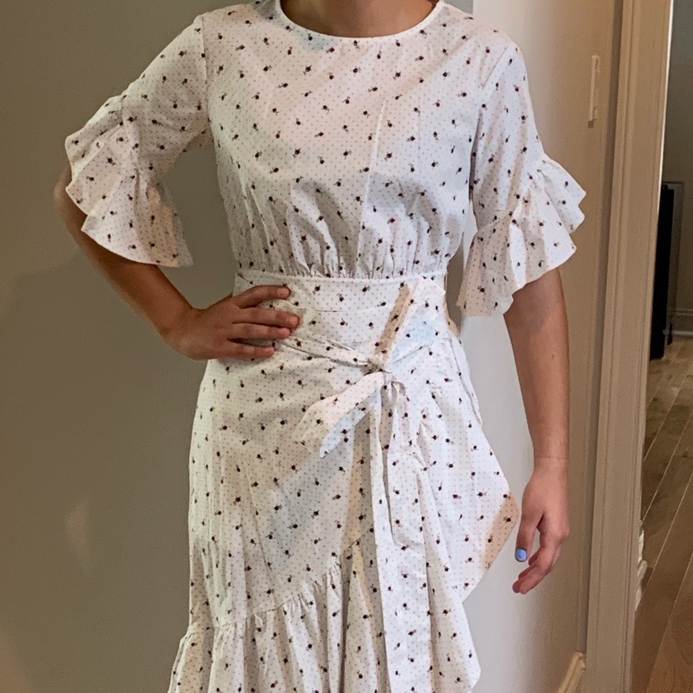 Cynthia Rowley White Tiered Ruffle Dress